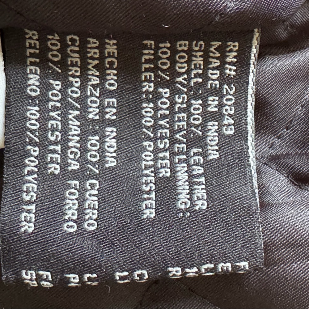 Black Leather Biker Jacket with Wild Turkey Bourbon Emblem Size 4 - Picture 5 of 6